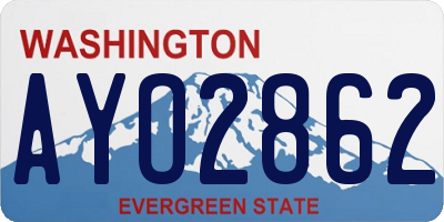 WA license plate AYO2862