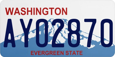 WA license plate AYO2870