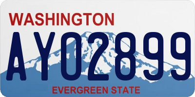 WA license plate AYO2899