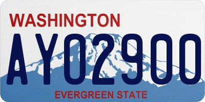 WA license plate AYO2900