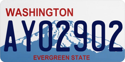 WA license plate AYO2902