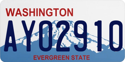 WA license plate AYO2910
