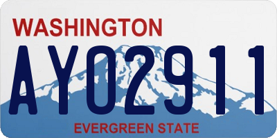 WA license plate AYO2911