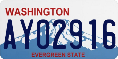 WA license plate AYO2916