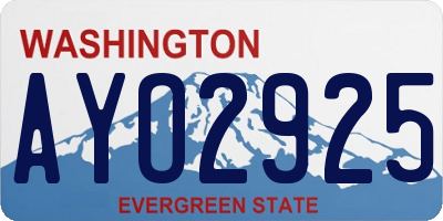 WA license plate AYO2925