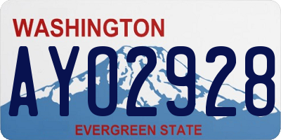 WA license plate AYO2928