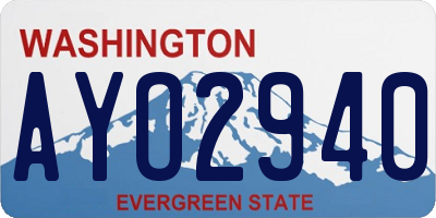 WA license plate AYO2940
