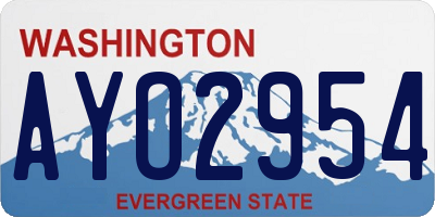 WA license plate AYO2954
