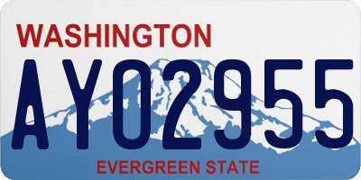 WA license plate AYO2955