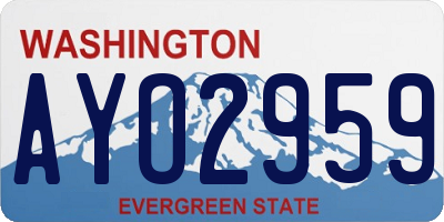 WA license plate AYO2959