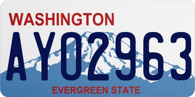 WA license plate AYO2963