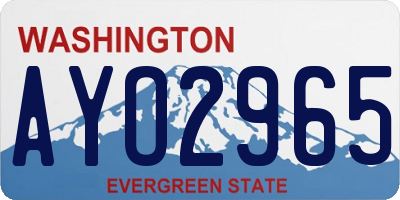 WA license plate AYO2965