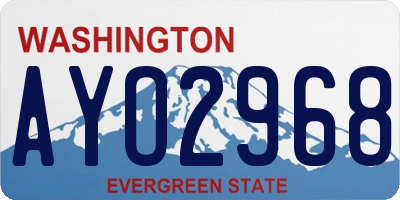 WA license plate AYO2968