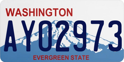 WA license plate AYO2973