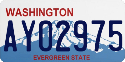 WA license plate AYO2975