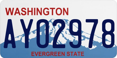 WA license plate AYO2978