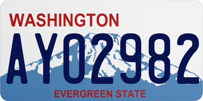 WA license plate AYO2982