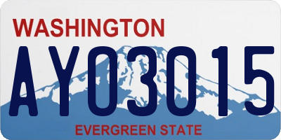 WA license plate AYO3015