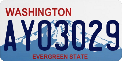 WA license plate AYO3029
