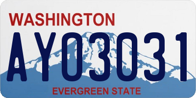 WA license plate AYO3031