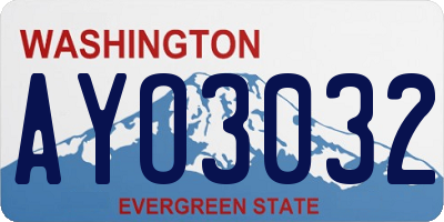 WA license plate AYO3032