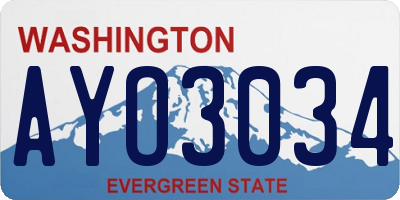WA license plate AYO3034