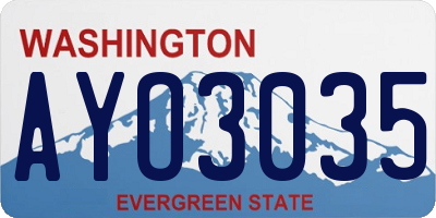 WA license plate AYO3035