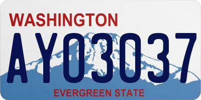 WA license plate AYO3037