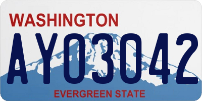 WA license plate AYO3042