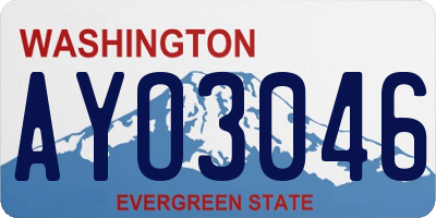 WA license plate AYO3046