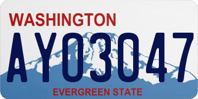 WA license plate AYO3047