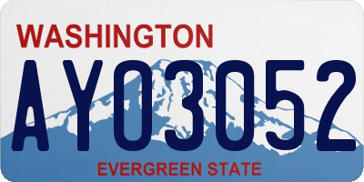 WA license plate AYO3052