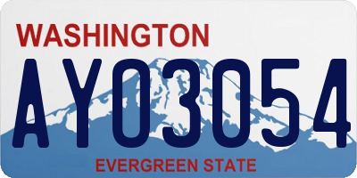 WA license plate AYO3054