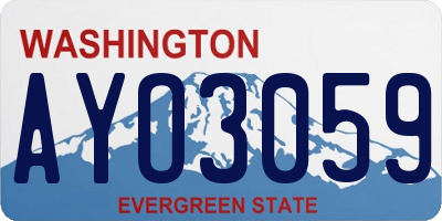 WA license plate AYO3059