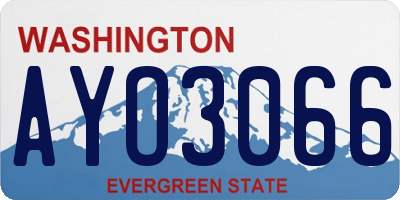 WA license plate AYO3066
