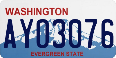 WA license plate AYO3076