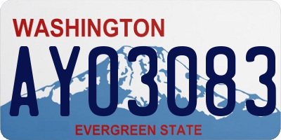 WA license plate AYO3083
