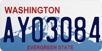 WA license plate AYO3084