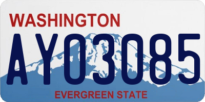 WA license plate AYO3085