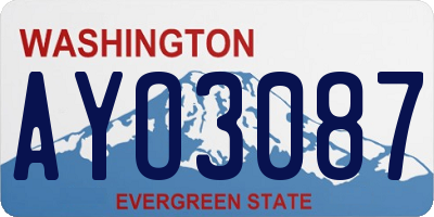 WA license plate AYO3087