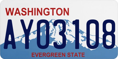 WA license plate AYO3108