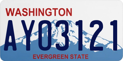 WA license plate AYO3121