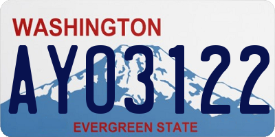 WA license plate AYO3122