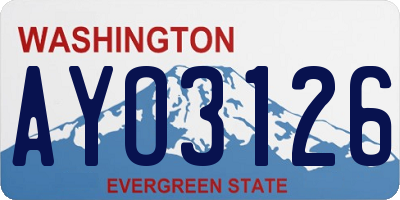 WA license plate AYO3126
