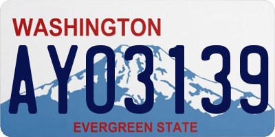 WA license plate AYO3139