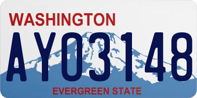 WA license plate AYO3148