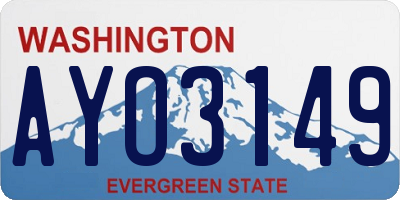 WA license plate AYO3149