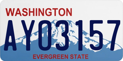 WA license plate AYO3157