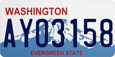 WA license plate AYO3158
