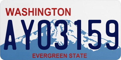 WA license plate AYO3159